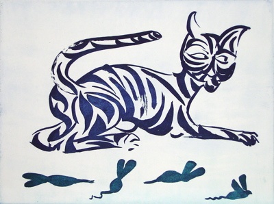 Tiger Tiger - Blue by Charles Blackman