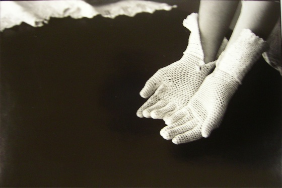 (B) Crocheted gloves by Ponch Hawkes