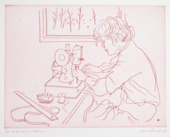 At the sewing machine by Louis Kahan