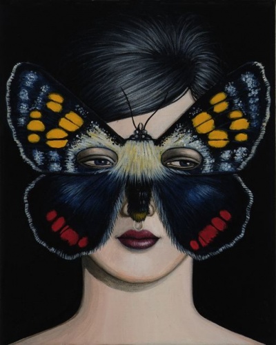 Aragista agricola Moth Mask  by Deborah Klein