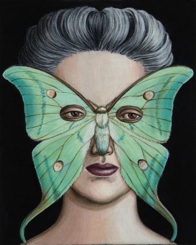 Atlas selene Moth Mask  by Deborah Klein