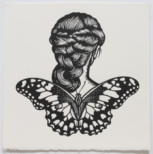 Chequered Swallowtail Winged Woman by Deborah Klein