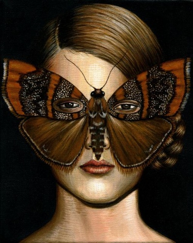 Choreutis periploca Moth Mask  by Deborah Klein