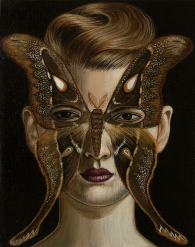 Coscinocera hercules Moth Mask  by Deborah Klein