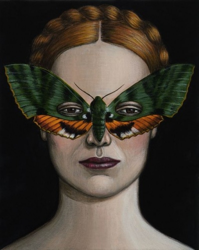 Euchloron megaera Moth Mask  by Deborah Klein