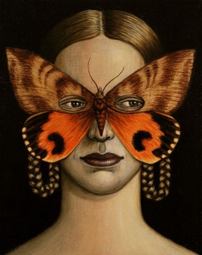Othreis fullonia Moth Mask  by Deborah Klein