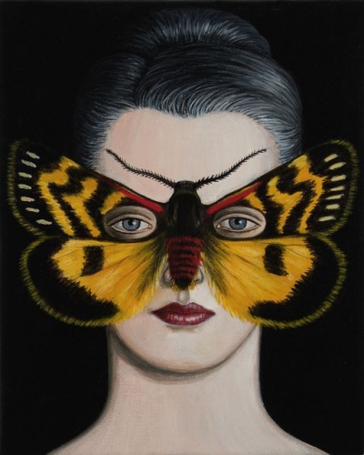 Phaos aglaophara Moth Mask  by Deborah Klein