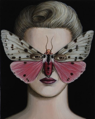 Spilosoma Moth Mask by Deborah Klein