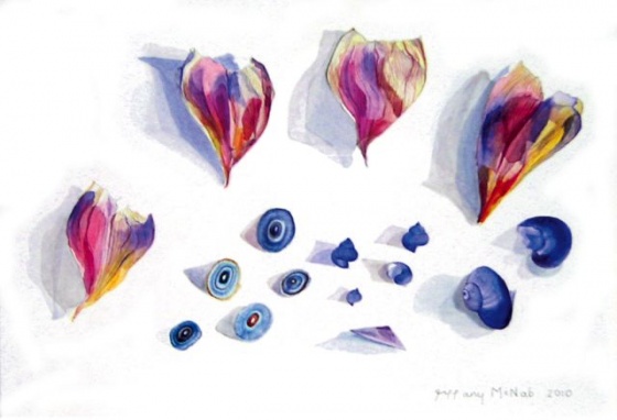Agapanthus and Sea Snails by Tiffany McNab
