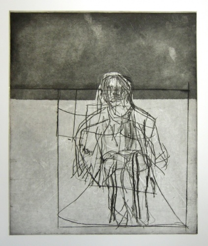 Interior/exterior with seated figure (black) by John Waller