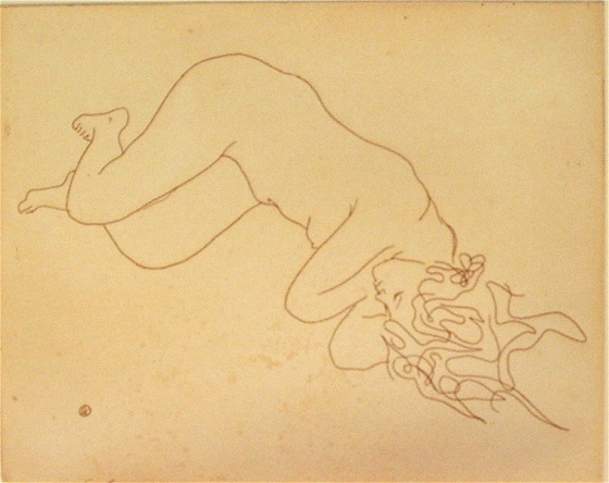 Nude with long hair I by Louis Kahan