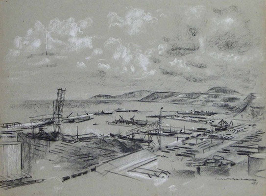 Port scene, Algeria by Louis Kahan
